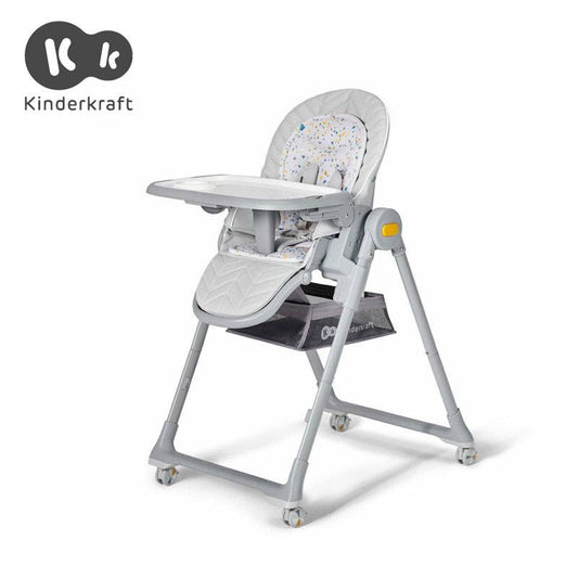 Kinderkraft Lastree 2 In 1 High Chair With Bouncer - Grey