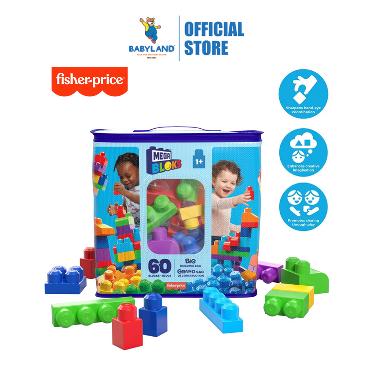 Fisher-Price Mega Bloks Big Building Bag 60pcs (1y+)