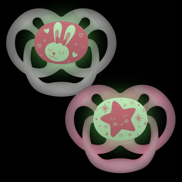 Dr Brown's Advantage Pacifiers Glow In The Dark (2pcs) Stage 1 (0-6m)/Stage 2 (6-18m)