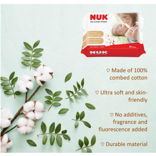 Nuk Dry Cotton Wipes (80 pieces per pack)