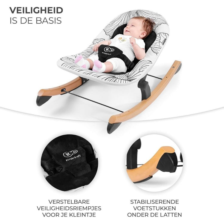 Kinderkraft Finio 2-In-1 Bouncing Chair With Rocker - Black from Birth Up to 9kg
