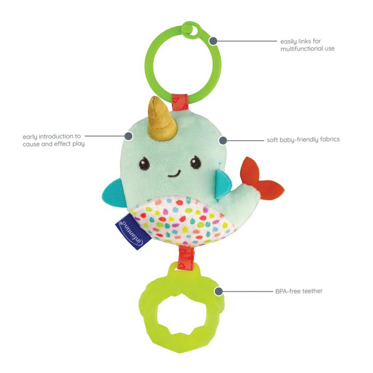 Infantino Chrime & Go Tag Along Pal - Narwhal (0m+)