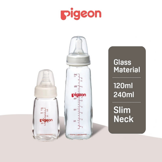 Pigeon Flexible Slim Neck Glass Nursing Bottle (120ml/240ml)