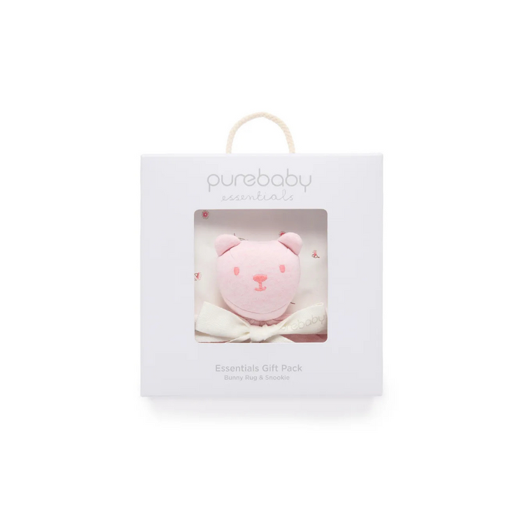 Purebaby Organic Bunny Rug & Snookie Pack Vanilla Blossom