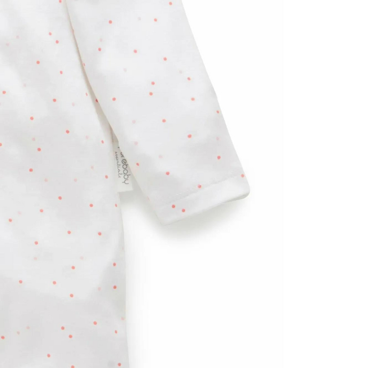 Purebaby 2 Pack Organic Sleepsuit - Pale Pink Set (Polka Dot and Stripe)