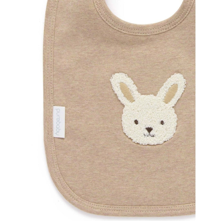 Purebaby Organic Bunny Bib - Mushroom Melange Print
