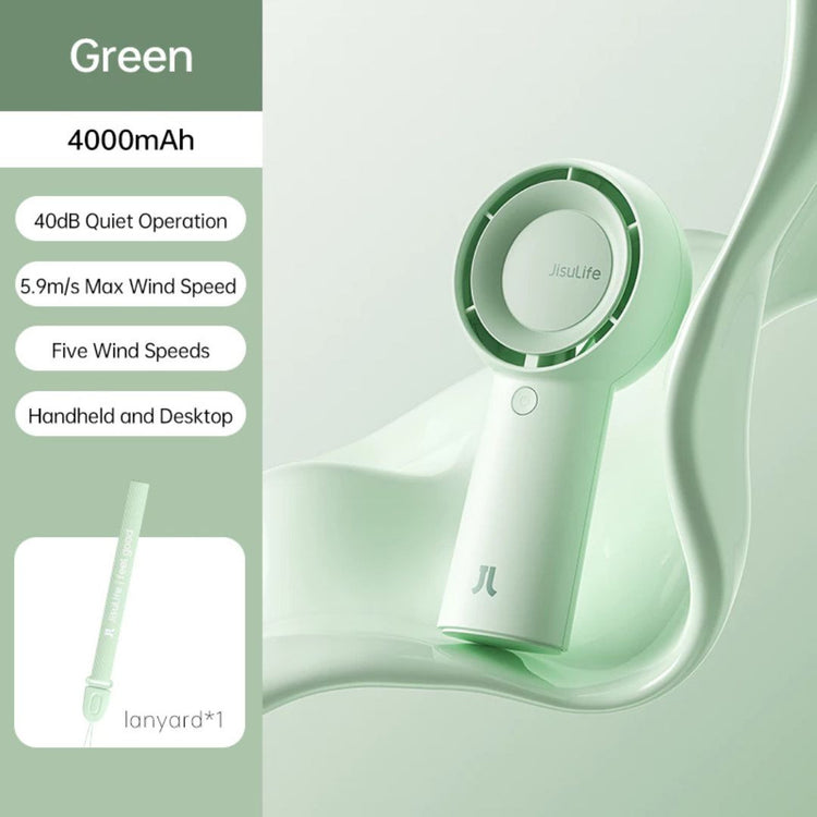 JisuLife Handheld Fan Life5 Plus (4000mAh/6000mAh) (FA43) | 5 Wind speeds Portable Handheld and Desk Turbo Fan Upgrade