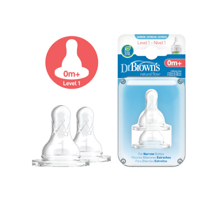 Dr Brown's Options+ Narrow-Neck Silicone Teat (2Pcs)