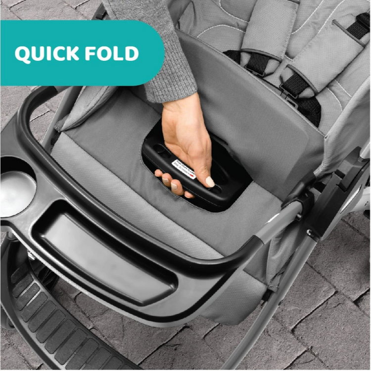 Chicco Mini Bravo Plus Travel System - Slate | From 6 months up to 22.7kg, approximately 4 years old