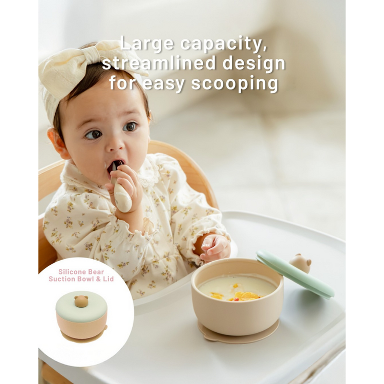 Combi Silicone Bear Suction Bowl + Lid (6m+)