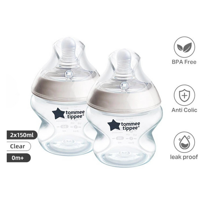 Tommee Tippee Natural Start PP Bottle (2x150ml) - With Slow Flow Teat
