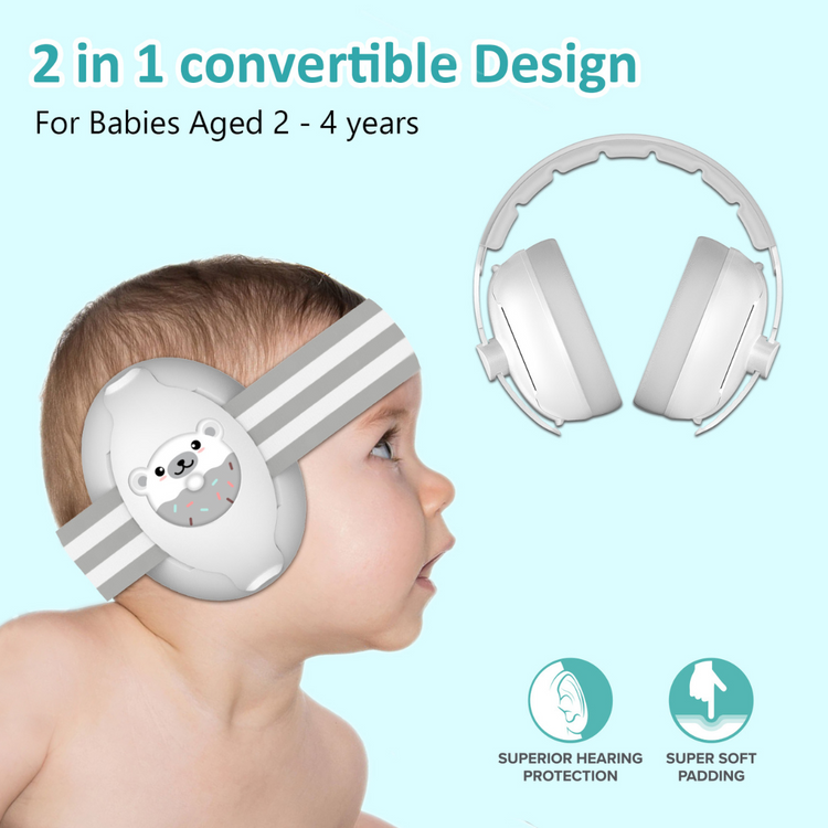 Gaabi Baby 2 in 1 Earmuffs | Headband Hearing Protection (0-48m)