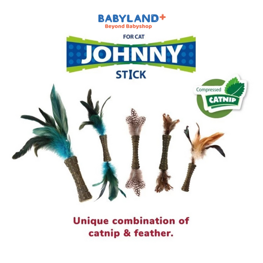 [For Fur Babies] Gigwi Johnny Stick Catnip Natural Feather Cat Toy