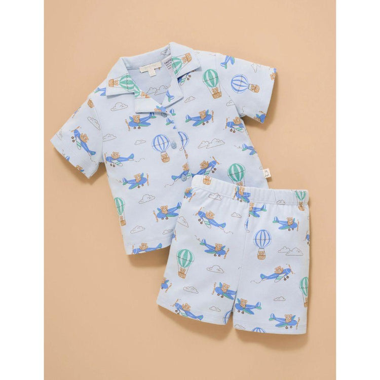 Purebaby Organic Skies The Limit Print Button Up Pj Set