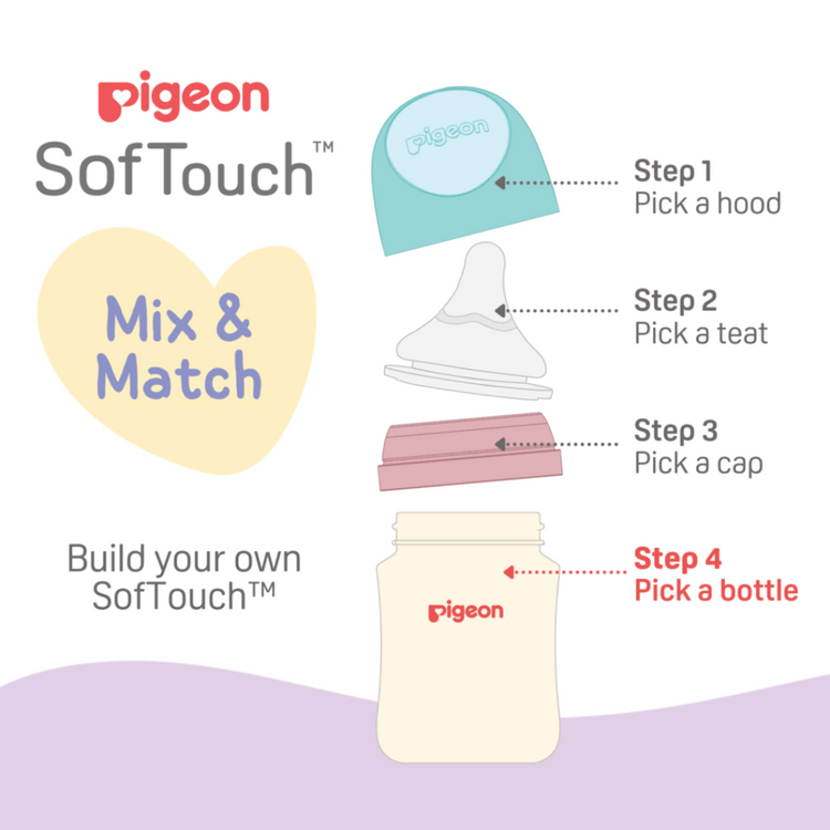 Pigeon SofTouch Wide-Neck Mix and Match Bottle Only