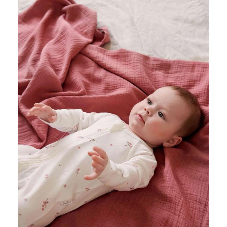 Purebaby 2 Pack Organic Sleepsuit - Pale Pink Blossom