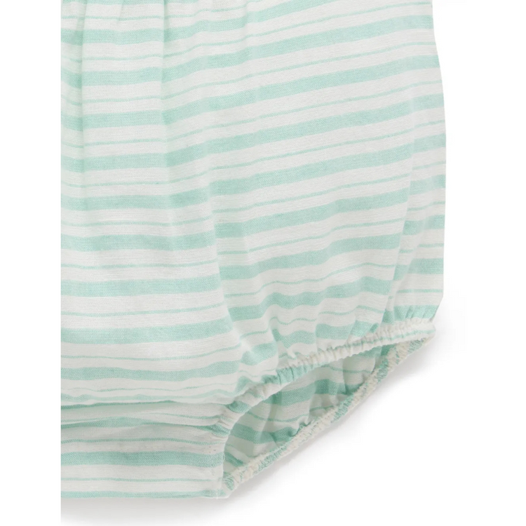 Purebaby Organic Ice Cream Bodysuit Seafoam Stripe