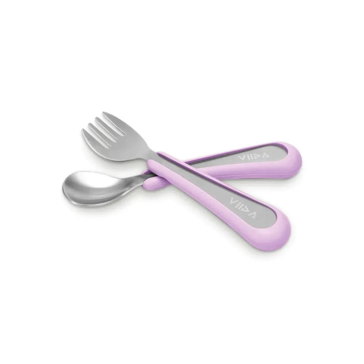 Viida Souffle Antibaterial Stainless Steel Fork & Spoon (S)