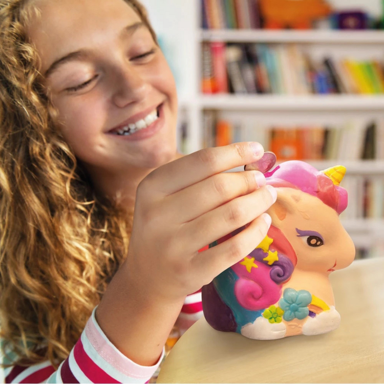 4M Kidzmaker - Paint Your Own Glitter Unicorn Bank (8Y+)