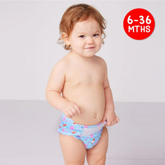 Cheekaaboo 2-in-1 Reusable Swim Diaper - Pink Jellyfish (Newborn - 36 Months)