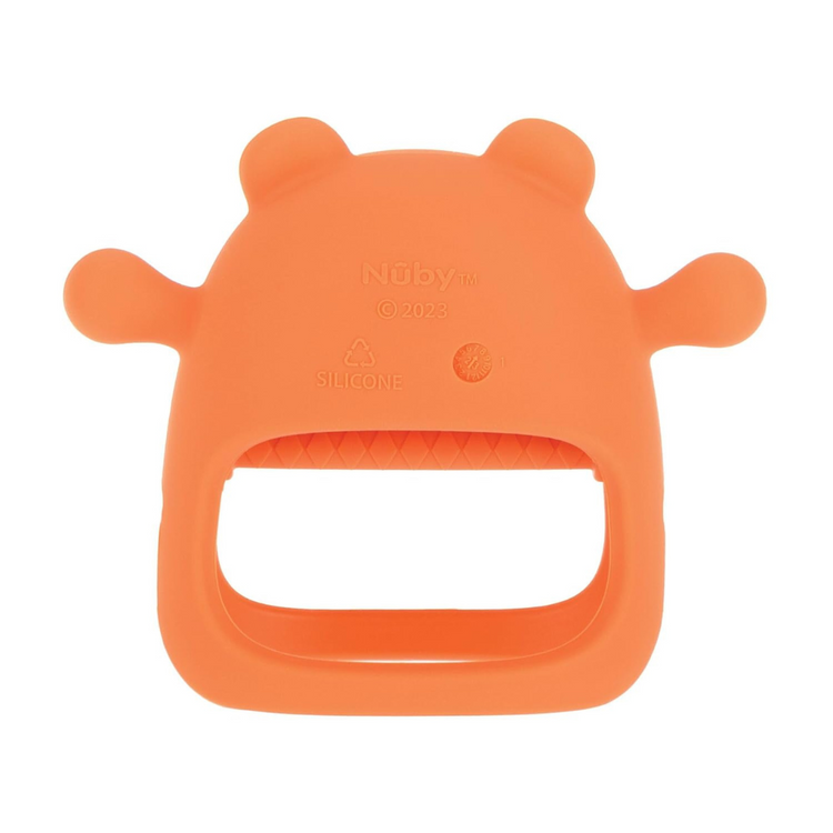Nuby Silicone Wrist Grip Teething Mitten Bear ( 3+ months )