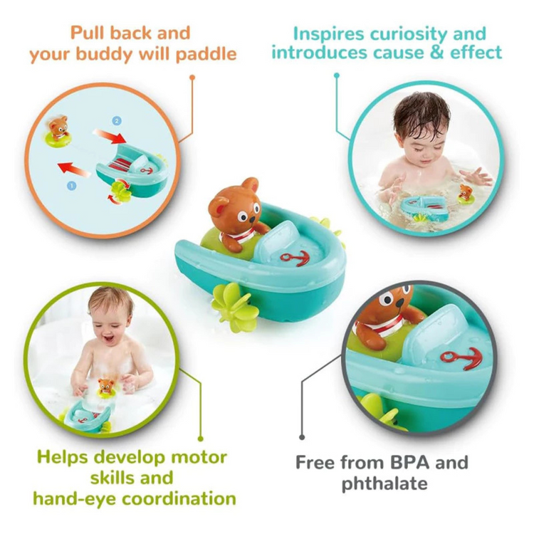 Hape 0217 Tubing Pull-Back Boat Suitable for Age 18+ Months