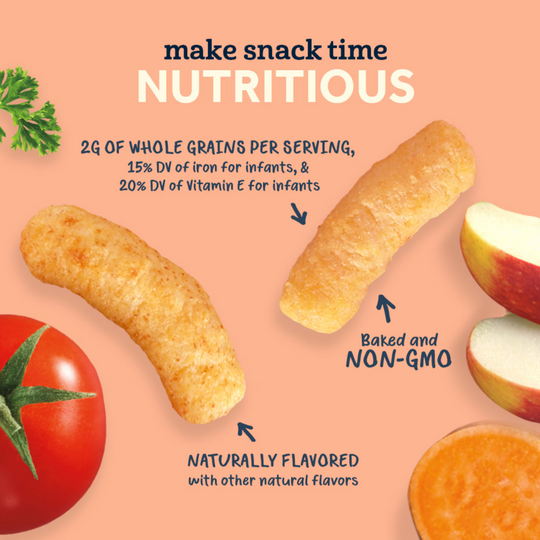 Gerber Lil Crunchies - (42g) Veggie Dip/ Vanilla Maple/ Apple Sweet Potato/ Mild Cheddar/ Garden Tomato