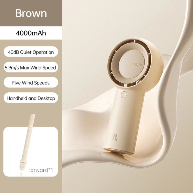JisuLife Handheld Fan Life5 Plus (4000mAh/6000mAh) (FA43) | 5 Wind speeds Portable Handheld and Desk Turbo Fan Upgrade