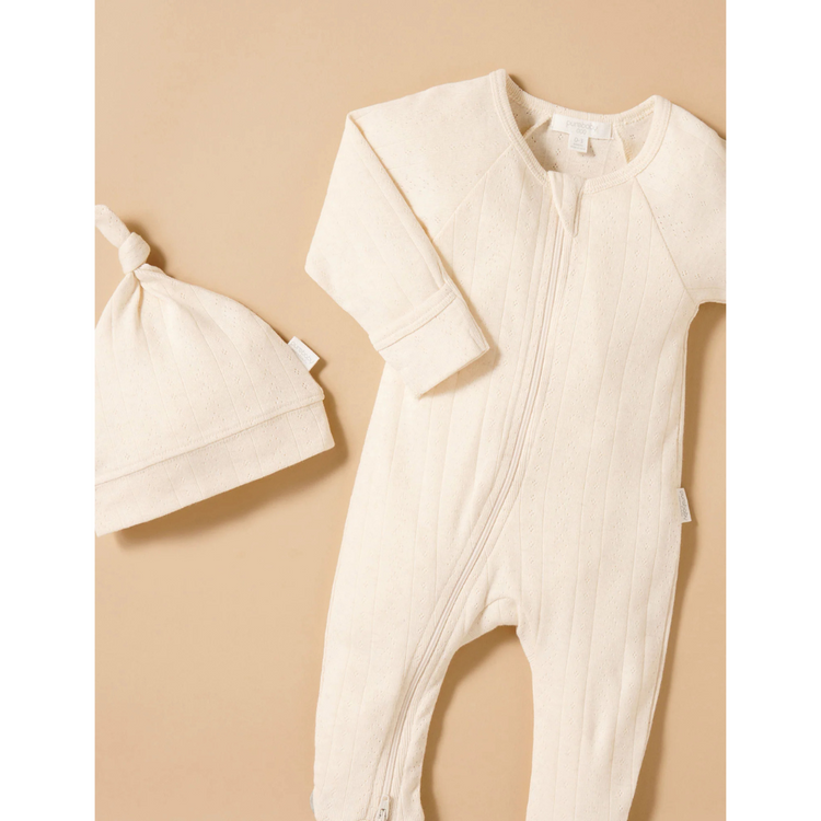 Purebaby Organic Baby Pointelle Pack - Wheat Melange