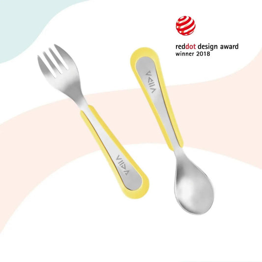 Viida Souffle Antibacterial Stainless Steel Fork & Spoon (L)