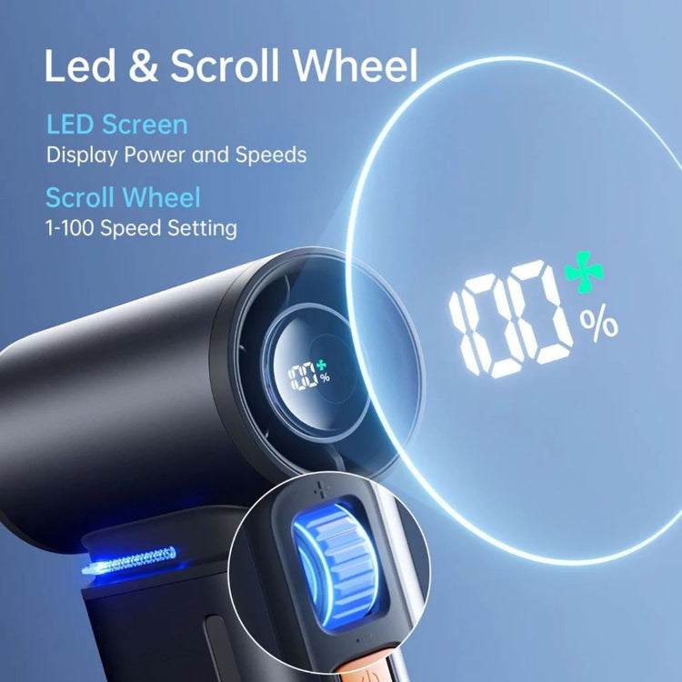 JisuLife Handheld Fan Ultra1 3-in-1 (9000mAh) | 100 Speed | Turbo Strong Wind | Air Duster | LED Light | Portable