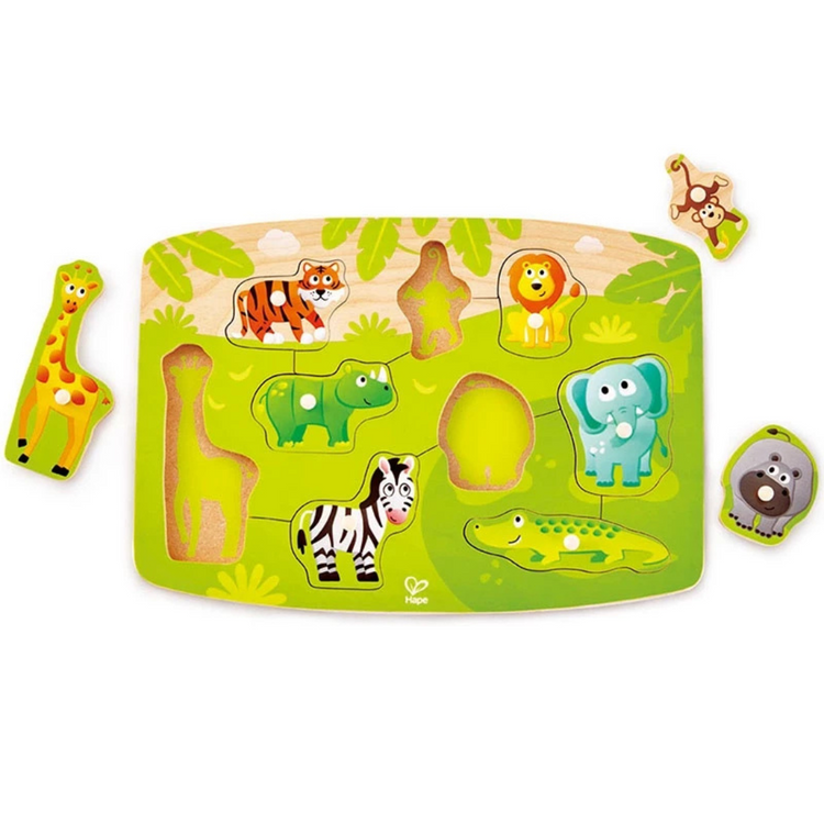 Hape 1405 Jungle Peg Puzzle for toddler 24+ months
