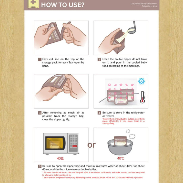 NATURE LOVE MERE Baby Weaning Food Storage Pack 200ml (30Pcs)