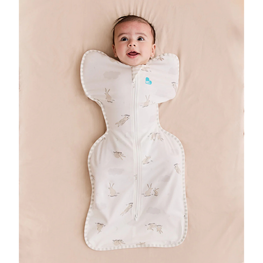 Love To Dream Stage1 Swaddle Up Stretch Cotton 1.0 TOG - White Cloud Bunnies