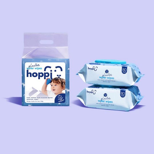 Hoppi Glacier Water Wipes (80s' x 2)