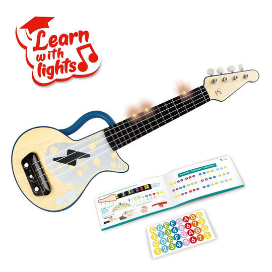 Hape Learn With Lights Ukulele - Blue (3y+)