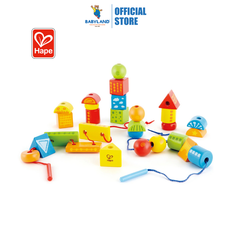 Hape 1019 String Along Shapes sorting bead for kids 3+ years