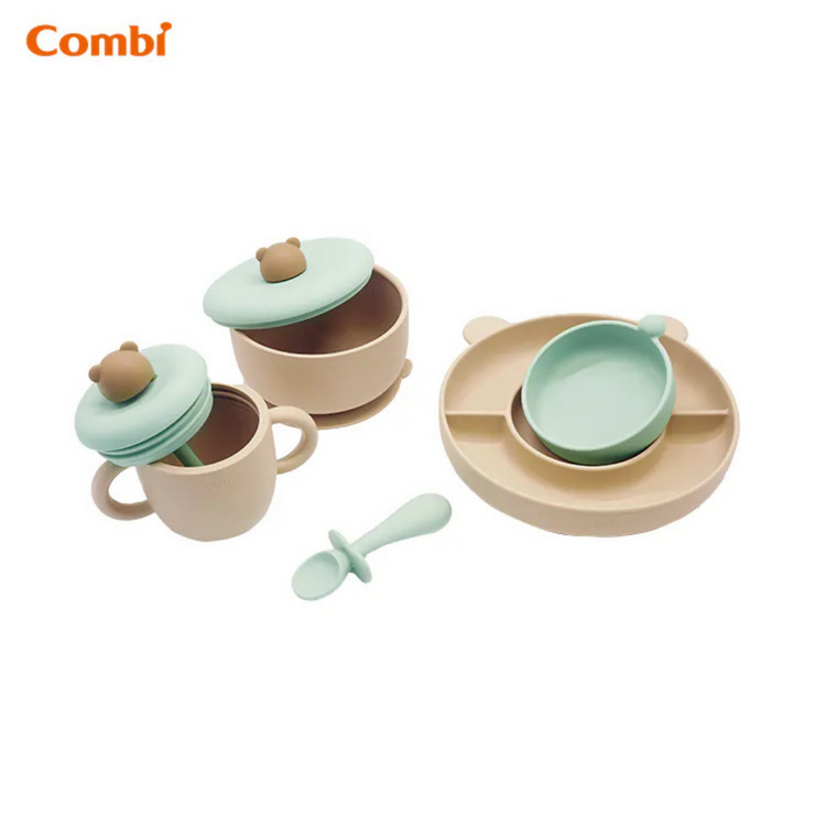 Combi Silicone Bear Tableware Gift Set (6m+)