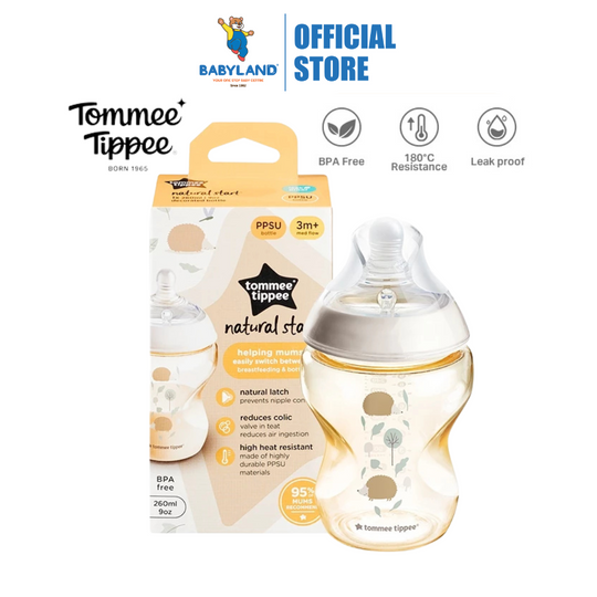 Tommee Tippee Natural Start PPSU Bottle 260ml (Hedghog)