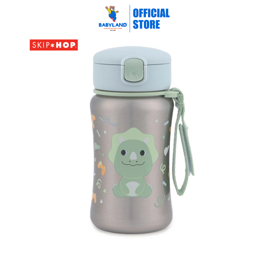 Skip Hop Besties Squad Stainless Steel Straw Bottle - Dino (12+ months)