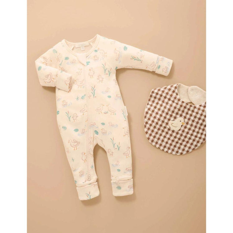 Purebaby Organic Milk Choc Gingham Print Bib