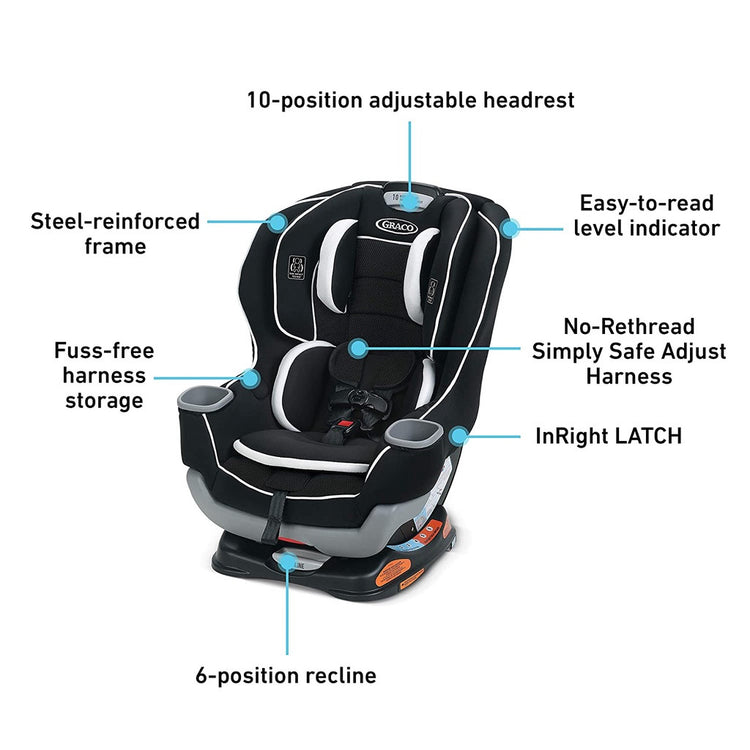 Graco Extend2Fit Convertible Carseat - Gotham (0-29.4kg)