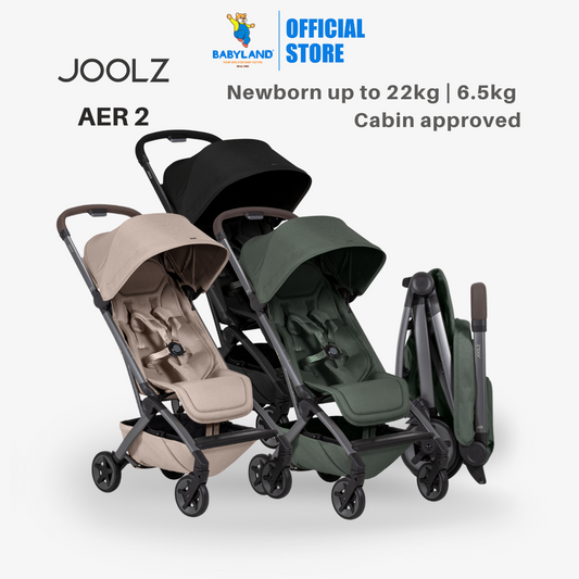Joolz Aer2 Stroller (Newborn up to 22kg) 𝗘𝗮𝘀𝘆 𝗙𝗼𝗹𝗱, 𝗔𝗶𝗿𝗽𝗹𝗮𝗻𝗲 Compatible