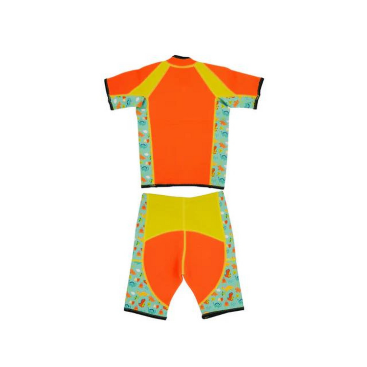 Cheekaaboo Twinwets Toddler Thermal Swimsuit UPF50+ Orange Dino