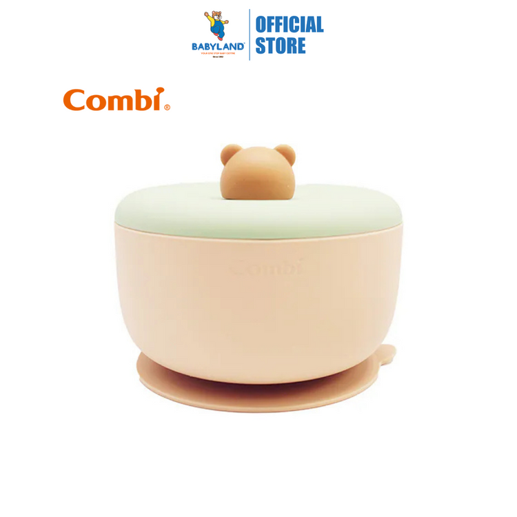 Combi Silicone Bear Suction Bowl + Lid (6m+)