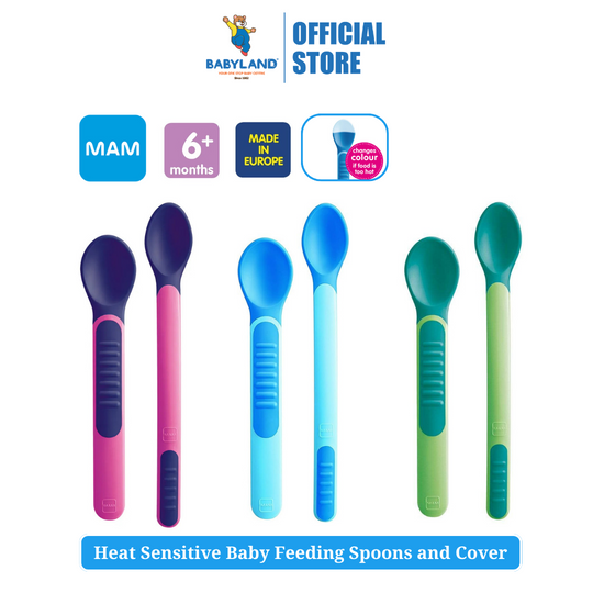 MAM Heat Sensitive Baby Feeding Spoons and Cover (6m+)