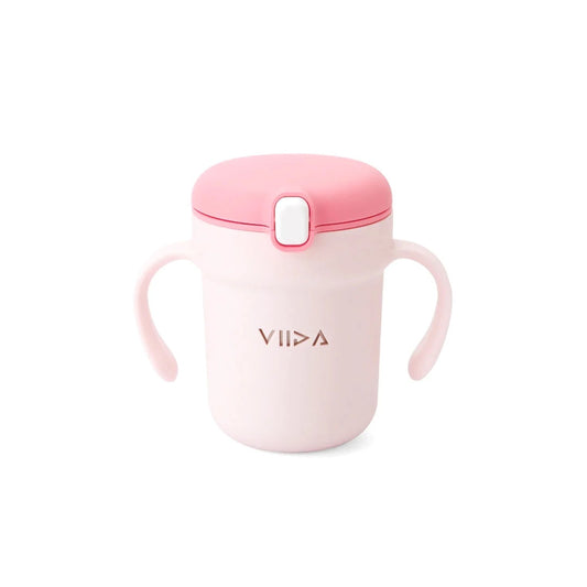 Viida Souffle Antibaterial Stainless Steel Straw Sippy Cup - Taffy Pink