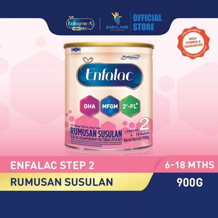 Enfalac Step 2 (6-18Mths) Follow Up Formula Milk Powder (900g)