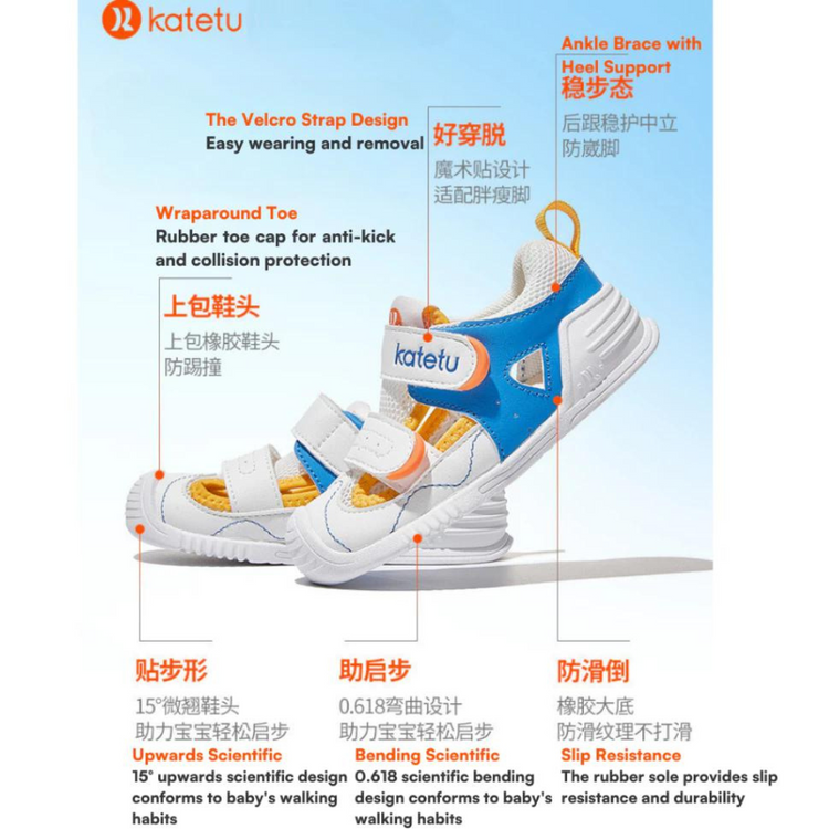 Katetu Crtartu Comfort And Style Baby Sport Sandals X3BE044 - WhiteBlue (13cm)