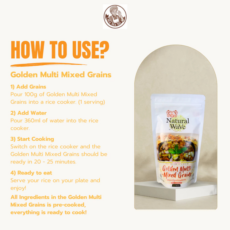 Mamami Natural Wave Golden Multi-Mixed Grains 400g | 4 Servings | Nutrient Dense | Pre=Cooked Meal